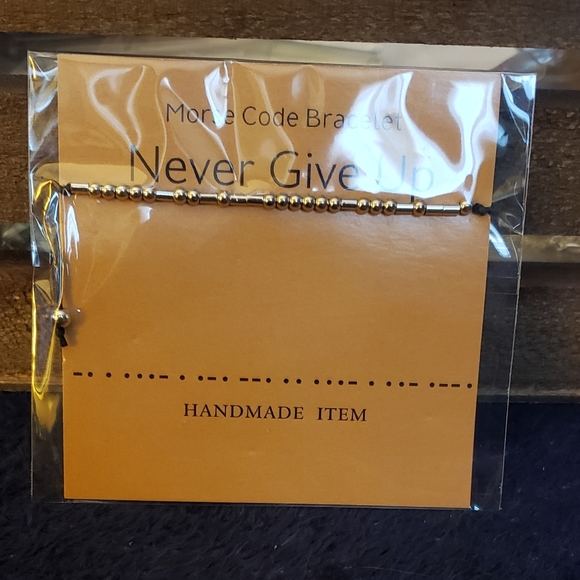 Morse Code "Never Give Up" Braclet - Picture 4 of 4